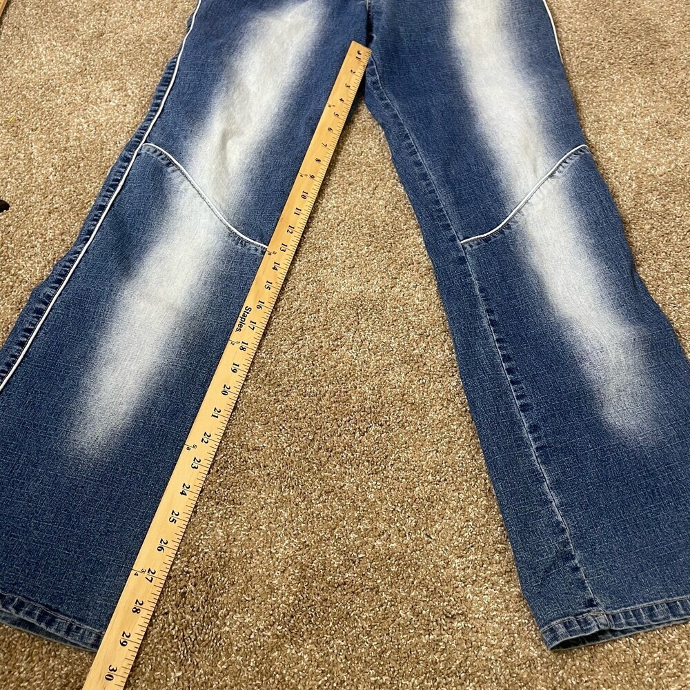 Sebo Paris wide leg mid/low rise white leg detailing piping on waist/legs sSZ 13 - Picture 4 of 11